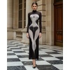 image:imageJW PEI Womens Eva Body Print Mesh DressBlack and White
