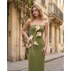 image:imageJW PEI Womens Floral Appliqu Strapless DressOlive Green