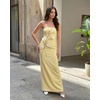 image:imageJW PEI Womens Floral Appliqu Strapless DressYellow