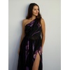 image:imageJW PEI Womens Floral One Shoulder Maxi DressBlack