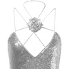 image:imageJW PEI Womens Heisey Sequinned Rosette Maxi DressSilver