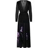 image:imageJW PEI Womens Iris Floral Print LongSleeve Sheer GownBlackPurple
