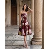 image:imageJW PEI Womens Iris Floral Print Strapless ALine DressBurgundy