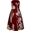 image:imageJW PEI Womens Iris Floral Print Strapless ALine DressBurgundy