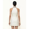 image:imageJW PEI Womens Jeweled Halter Iris Motif DressWhite