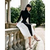 image:imageJW PEI Womens Monochrome Paneled LongSleeve Maxi DressBlack