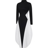 image:imageJW PEI Womens Monochrome Paneled LongSleeve Maxi DressBlack