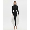 image:imageJW PEI Womens Monochrome Paneled LongSleeve Maxi DressBlack