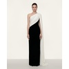 image:imageJW PEI Womens One Shoulder Draped Maxi DressBlack White