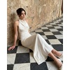 image:imageJW PEI Womens Satin Cowl Neck Ruched Maxi GownWhite