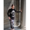 image:imageJW PEI Womens Sophia Eye Print Mesh DressBlackWhite