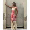 image:imageJW PEI Womens Watercolor Floral Print Strapless Maxi DressYellow