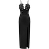 image:imageJW PEI Womens 3D Floral Strappy Maxi DressBlack