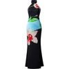 image:imageJW PEI Womens Floral Satin Halter DressMulticolor Black