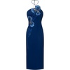 image:imageJW PEI Womens Iris Embroidered Halter Midi DressNavy Blue