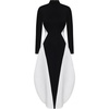 image:imageJW PEI Womens Monochrome Paneled LongSleeve Maxi DressBlack