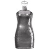 image:imageJW PEI Womens Sequinned Halter Mini DressSilver