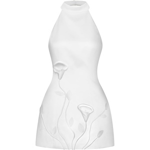 image:imageJW PEI Womens 3D Floral Halter Mini DressWhite
