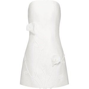 image:imageJW PEI Womens 3D Vine Floral Strapless Mini DressWhite