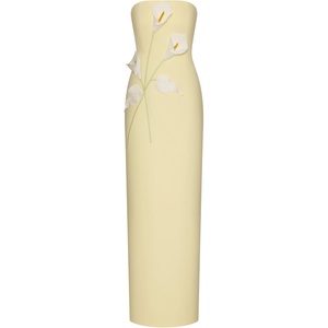 image:imageJW PEI Womens Floral Appliqu Strapless DressYellow