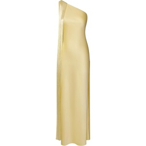 image:imageJW PEI Womens Fringe One Shoulder Maxi DressChampagne