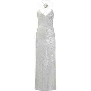 image:imageJW PEI Womens Heisey Sequinned Rosette Maxi DressWhite