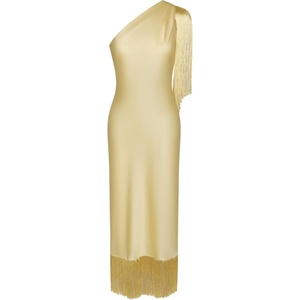 image:imageJW PEI Womens One Shoulder Fringe Midi DressChampagne