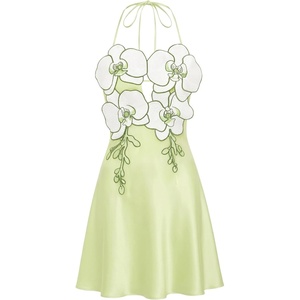 image:imageJW PEI Womens Orchid Embroidered Halter Mini DressLight Green