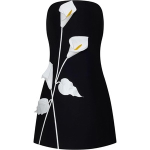 image:imageJW PEI Womens Strapless Floral Appliqu DressBlack
