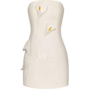 image:imageJW PEI Womens Strapless Floral Appliqu DressWhite