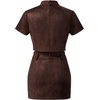 image:imageJW PEI Womens Grace Faux Suede Crop Top and Mini Skirt SetChocolate Brown