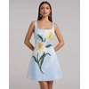 image:imageJW PEI Womens Lily Floral Print Sleeveless ALine Mini DressLight Blue