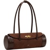 image:imageJW PEI Womens Maelis Faux Suede CrocTrim Barrel BagDark Brown