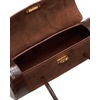 image:imageJW PEI Womens Maelis Faux Suede CrocTrim Barrel BagDark Brown