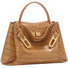 image:imageJW PEI Womens Rhea Small Pebbled Double Buckle Shoulder BagLight Brown Croc