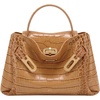 image:imageJW PEI Womens Rhea Small Pebbled Double Buckle Shoulder BagLight Brown Croc