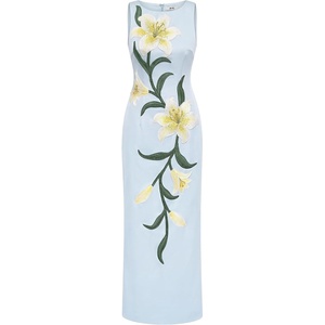 image:imageJW PEI Womens Lily Floral Print Sleeveless Column Maxi DressLight Blue