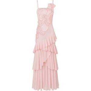 image:imageJW PEI Womens Orchid Embroidered Ruffled OneShoulder Maxi DressBlush Pink