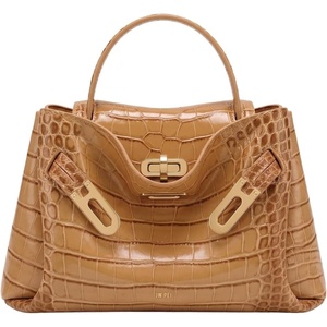 image:imageJW PEI Womens Rhea Small Pebbled Double Buckle Shoulder BagLight Brown Croc